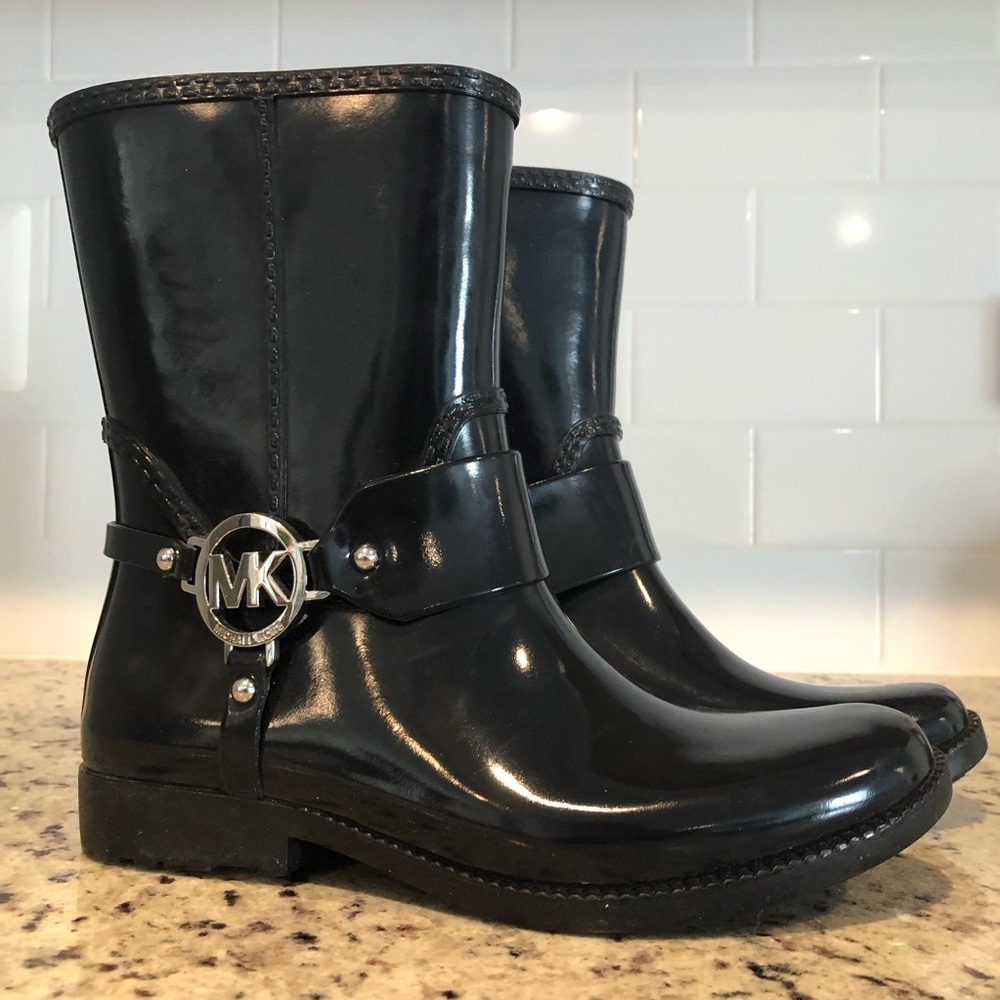 Michael Kors Fulton Harness Navy Rain Bootie